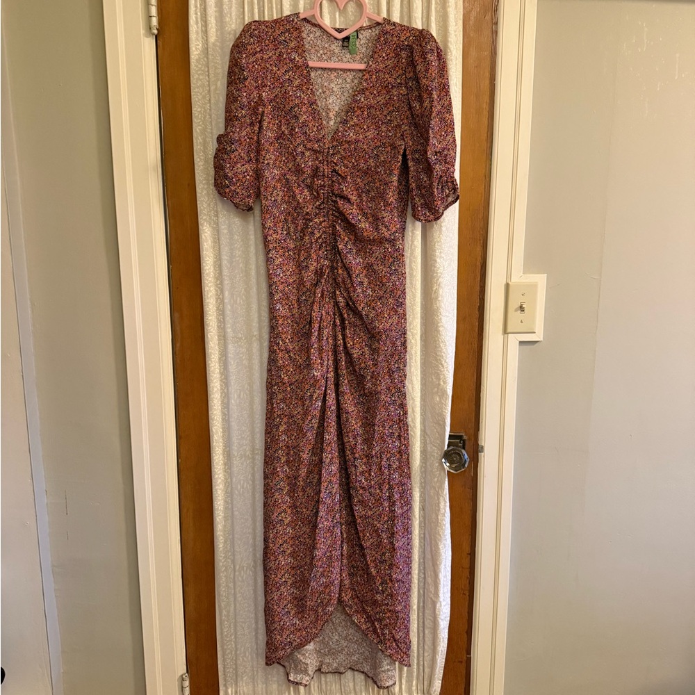 AFRM Floral High Low Dress in Pink and Purple